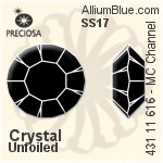 Preciosa MC Channel MAXIMA (431 11 616) SS47 - Clear Crystal Unfoiled