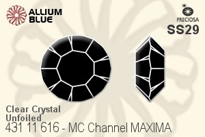 Preciosa MC Channel MAXIMA (431 11 616) SS29 - Clear Crystal Unfoiled