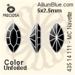 寶仕奧莎 機切馬眼形 花式石 (435 14 111) 5x2.5mm - 白色（鍍膜） DURA™耐用金屬箔底