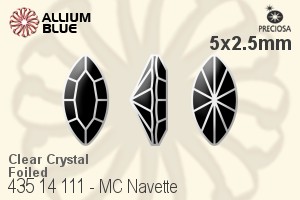 PRECIOSA Navette MAXIMA 5x2.5 crystal DF