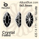 寶仕奧莎 機切馬眼形 花式石 (435 14 111) 5x2.5mm - 透明白色 DURA™耐用金屬箔底