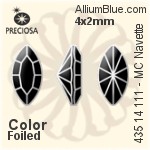 寶仕奧莎 機切馬眼形 花式石 (435 14 111) 5x2.5mm - 顏色（塗層） 無水銀底