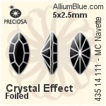 宝仕奥莎 机切马眼形 花式石 (435 14 111) 5x2.5mm - 透明白色 DURA™耐用金屬箔底
