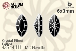 PRECIOSA Navette MAXIMA 6x3 crystal DF AB