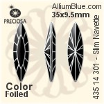 Preciosa MC Slim Navette Fancy Stone (435 14 301) 35x9.5mm - Crystal Effect With Dura™ Foiling