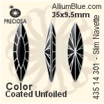 Preciosa MC Slim Navette Fancy Stone (435 14 301) 15x4mm - Color (Coated) Unfoiled