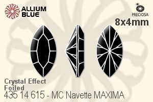 Preciosa MC Navette MAXIMA Fancy Stone (435 14 615) 8x4mm - Crystal Effect With Dura™ Foiling