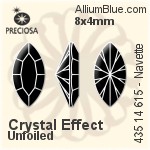 Preciosa MC Navette MAXIMA Fancy Stone (435 14 615) 8x4mm - Crystal Effect Unfoiled