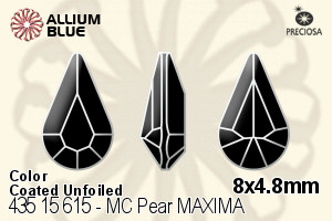 Preciosa MC Pear MAXIMA Fancy Stone (435 15 615) 8x4.8mm - Color (Coated) Unfoiled