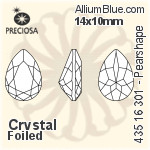 Preciosa MC Pearshape 301 Fancy Stone (435 16 301) 10x7mm - Crystal Effect With Dura™ Foiling