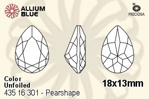 Preciosa MC Pearshape 301 Fancy Stone (435 16 301) 18x13mm - Color Unfoiled