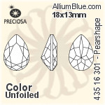 Preciosa MC Pearshape 301 Fancy Stone (435 16 301) 18x13mm - Clear Crystal With Dura™ Foiling