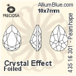Preciosa MC Pearshape 301 Fancy Stone (435 16 301) 10x7mm - Color With Dura™ Foiling