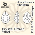 Preciosa MC Pearshape 301 Fancy Stone (435 16 301) 6x4mm - Crystal Effect With Dura™ Foiling