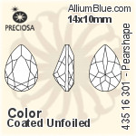 寶仕奧莎 機切Pearshape 301 花式石 (435 16 301) 10x7mm - 顏色 DURA™耐用金屬箔底