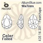 Preciosa MC Pearshape 301 Fancy Stone (435 16 301) 10x7mm - Color (Coated) Unfoiled
