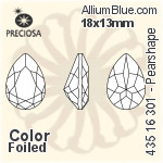 Preciosa MC Pearshape 301 Fancy Stone (435 16 301) 18x13mm - Crystal Effect With Dura™ Foiling