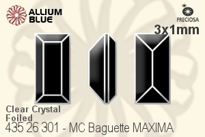 PRECIOSA Baguette MXM 3x1 crystal DF