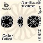 Preciosa MC Square 132 Fancy Stone (435 36 132) 10x10mm - Color With Dura™ Foiling