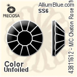 Preciosa MC Chaton Rose VIVA12 Flat-Back Stone (438 11 612) SS6 - Color Unfoiled