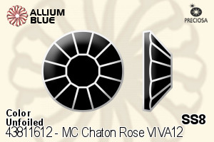 Preciosa MC Chaton Rose VIVA12 Flat-Back Stone (438 11 612) SS8 - Color Unfoiled