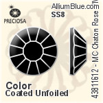 Preciosa MC Chaton Rose VIVA12 Flat-Back Stone (438 11 612) SS8 - Color (Coated) With Silver Foiling