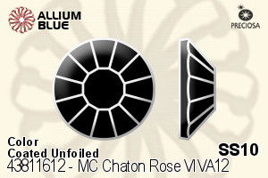 Preciosa MC Chaton Rose VIVA12 Flat-Back Stone (438 11 612) SS10 - Color (Coated) Unfoiled