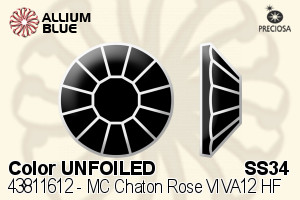 Preciosa MC Chaton Rose VIVA12 Flat-Back Hot-Fix Stone (438 11 612) SS34 - Color UNFOILED