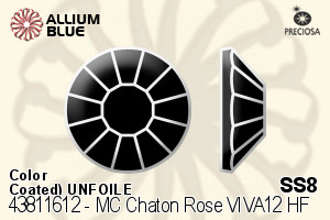 Preciosa MC Chaton Rose VIVA12 Flat-Back Hot-Fix Stone (438 11 612) SS8 - Color (Coated) UNFOILED