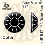 Preciosa MC Chaton Rose VIVA12 Flat-Back Hot-Fix Stone (438 11 612) SS4 - Color