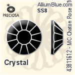 Preciosa MC Chaton Rose VIVA12 Flat-Back Stone (438 11 612) SS12 - Clear Crystal With Silver Foiling