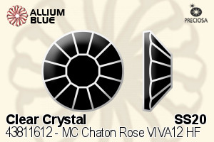 Preciosa MC Chaton Rose VIVA12 Flat-Back Hot-Fix Stone (438 11 612) SS20 - Clear Crystal