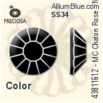 Preciosa MC Chaton Rose VIVA12 Flat-Back Hot-Fix Stone (438 11 612) SS34 - Crystal (Coated)