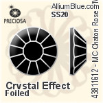 Preciosa MC Chaton Rose VIVA12 Flat-Back Stone (438 11 612) SS20 - Colour (Coated) With Silver Foiling