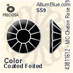 Preciosa MC Chaton Rose VIVA12 Flat-Back Stone (438 11 612) SS9 - Colour (Coated) With Silver Foiling