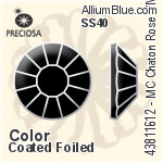 Preciosa MC Chaton Rose VIVA12 Flat-Back Stone (438 11 612) SS40 - Color (Coated) With Silver Foiling