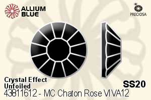 Preciosa MC Chaton Rose VIVA12 Flat-Back Stone (438 11 612) SS20 - Crystal (Coated)