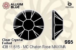 Preciosa MC Chaton Rose MAXIMA Flat-Back Stone (438 11 615) SS5 - Clear Crystal With Dura™ Foiling