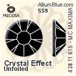 Preciosa MC Chaton Rose MAXIMA Flat-Back Stone (438 11 615) SS9 - Crystal Effect Unfoiled