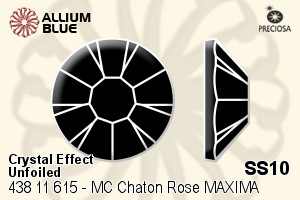 Preciosa MC Chaton Rose MAXIMA Flat-Back Stone (438 11 615) SS10 - Crystal Effect Unfoiled