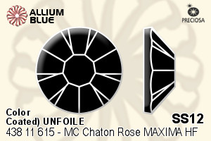 Preciosa MC Chaton Rose MAXIMA Flat-Back Hot-Fix Stone (438 11 615) SS12 - Color (Coated) UNFOILED