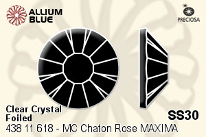 Preciosa MC Chaton Rose MAXIMA Flat-Back Stone (438 11 618) SS30 - Clear Crystal With Dura™ Foiling