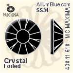 Preciosa MC Chaton Rose MAXIMA Flat-Back Stone (438 11 618) SS34 - Clear Crystal With Dura™ Foiling