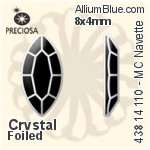 Preciosa MC Navette Flat-Back Stone (438 14 110) 4x2mm - Crystal Effect With Dura™ Foiling