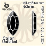寶仕奧莎 機切馬眼形 平底石 (438 14 110) 8x4mm - 透明白色 DURA™耐用金屬箔底