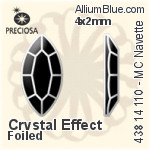 寶仕奧莎 機切馬眼形 平底石 (438 14 110) 4x2mm - 顏色 無水銀底