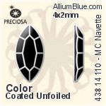 寶仕奧莎 機切馬眼形 平底石 (438 14 110) 4x2mm - 透明白色 DURA™耐用金屬箔底