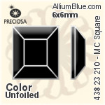 宝仕奥莎 机切正方形 平底石 (438 23 210) 4x4mm - 颜色 DURA™耐用金屬箔底