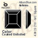 寶仕奧莎 機切正方形 平底石 (438 23 210) 4x4mm - 顏色（塗層） 無水銀底