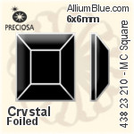 寶仕奧莎 機切正方形 平底石 (438 23 210) 6x6mm - 顏色 DURA™耐用金屬箔底